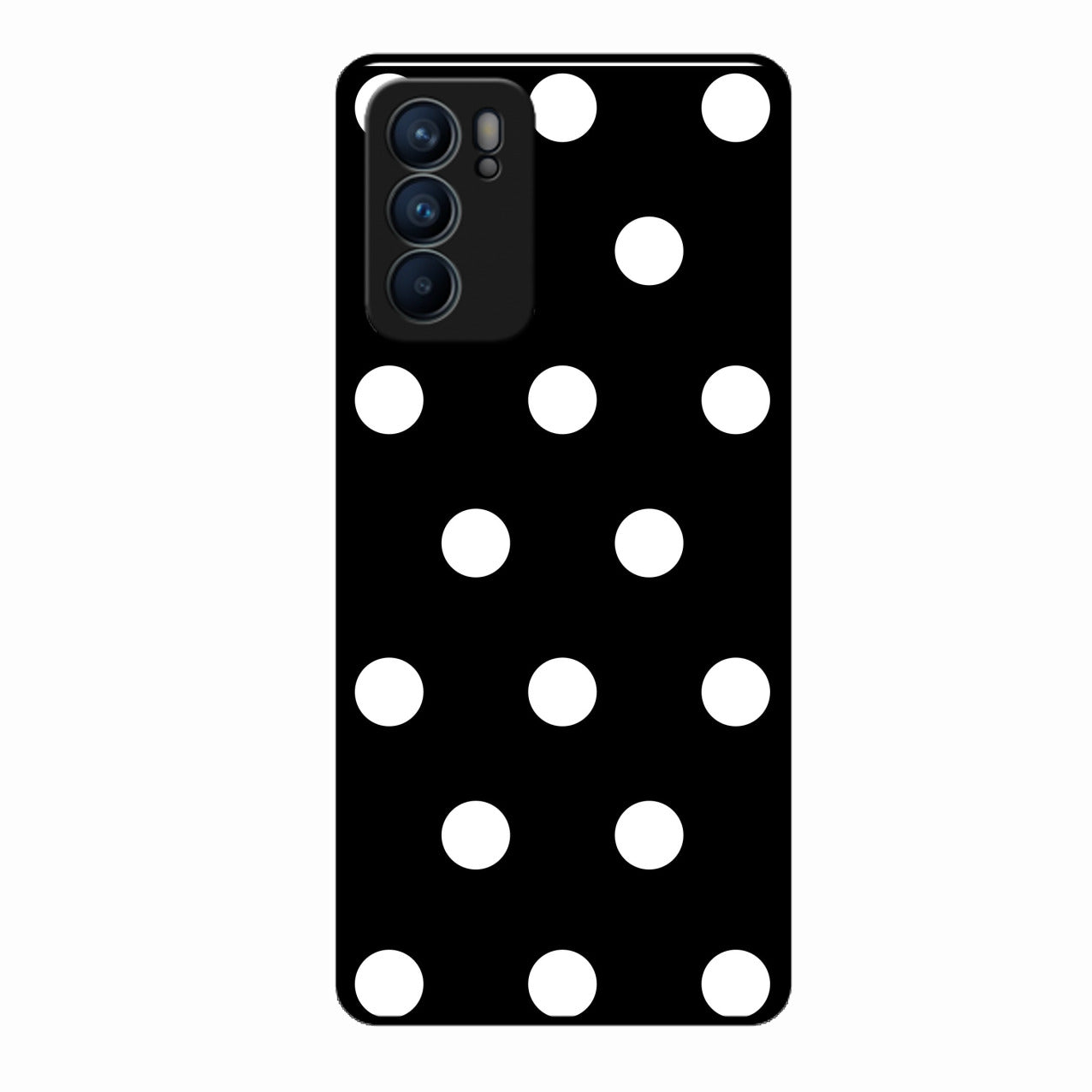Classic Polka Dot Glass Phone Case for Oppo Reno 6 5G