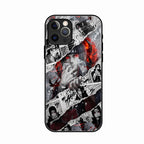 Itachi Uchiha Manga Collage Glass Phone Case for iPhone 16 Pro