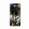 Black Gold Marble Glass Phone Case for iQOO Z7 Pro 5G