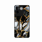 Black Gold Marble Glass Phone Case for iQOO Z7 Pro 5G