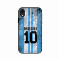 Blue Stripes Number 10 Football Glass Phone Case for iPhone XR