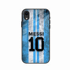 Blue Stripes Number 10 Football Glass Phone Case for iPhone XR