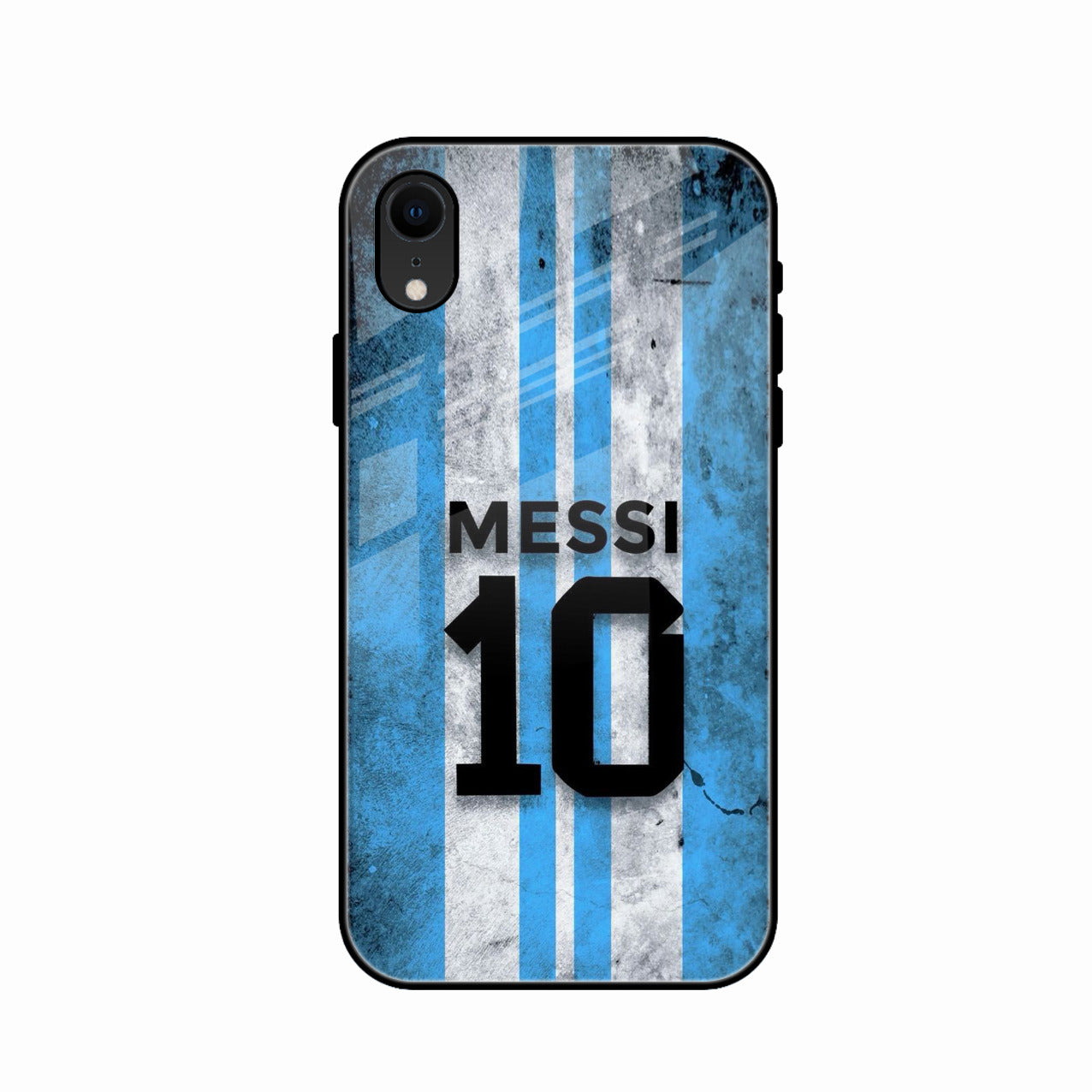 Blue Stripes Number 10 Football Glass Phone Case for iPhone XR