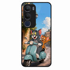 Cartoon Scooter Adventure Premium Glass Phone Case for Vivo Y29 5G
