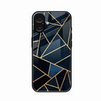 Midnight Gold Geometric Premium Glass Phone Case for iPhone 17