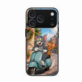 Cartoon Scooter Adventure Premium Glass Phone Case for iPhone 17 Pro