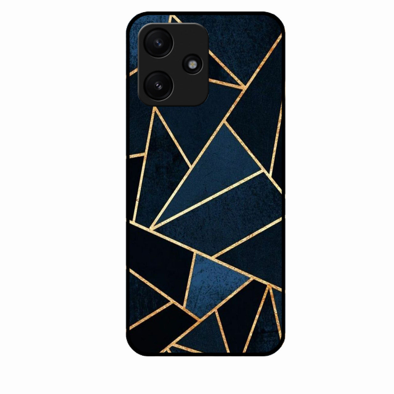 Midnight Gold Geometric Premium Glass Phone Case for Redmi 12 5G