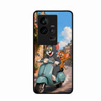 Cartoon Scooter Adventure Premium Glass Phone Case for iQOO 11 5G