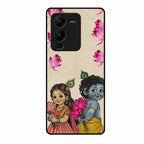 Krishna Eternal Lotus Glass Case for Vivo V25 Pro 5G