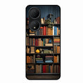 Colorful Bookshelf Art Glass Case Cover for Vivo Y100 5G