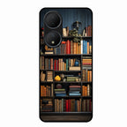 Colorful Bookshelf Art Glass Case Cover for Vivo Y100 5G