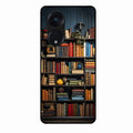 Colorful Bookshelf Art Glass Case Cover for Oppo Reno 8T 5G