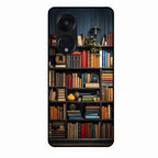 Colorful Bookshelf Art Glass Case Cover for Oppo Reno 8T 5G