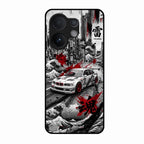 Japanese Wave Drift Racing Premium Glass Phone Case for Vivo V60 5G