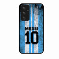 Blue Stripes Number 10 Football Glass Phone Case for Samsung Galaxy A55 5G