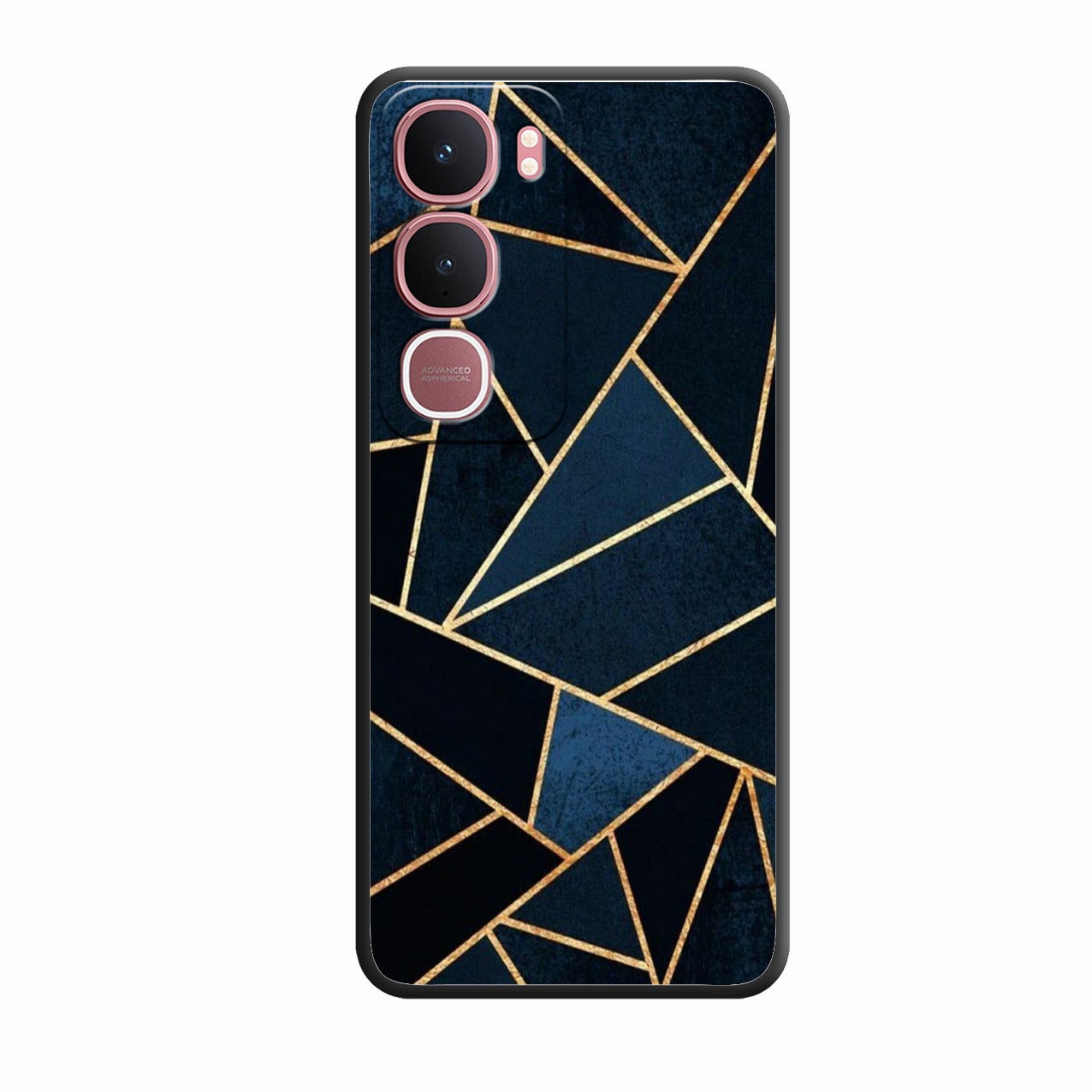 Midnight Gold Geometric Premium Glass Phone Case for Vivo Y31 5G