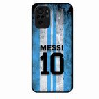 Blue Stripes Number 10 Football Glass Phone Case for Redmi Note 10
