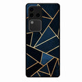 Midnight Gold Geometric Premium Glass Phone Case for Vivo V30 Pro 5G