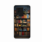 Colorful Bookshelf Art Glass Case Cover for iQOO Neo 7 Pro 5G