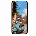 Cartoon Scooter Adventure Premium Glass Phone Case for Samsung Galaxy S24 5G