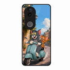 Cartoon Scooter Adventure Premium Glass Phone Case for Vivo V50 5G