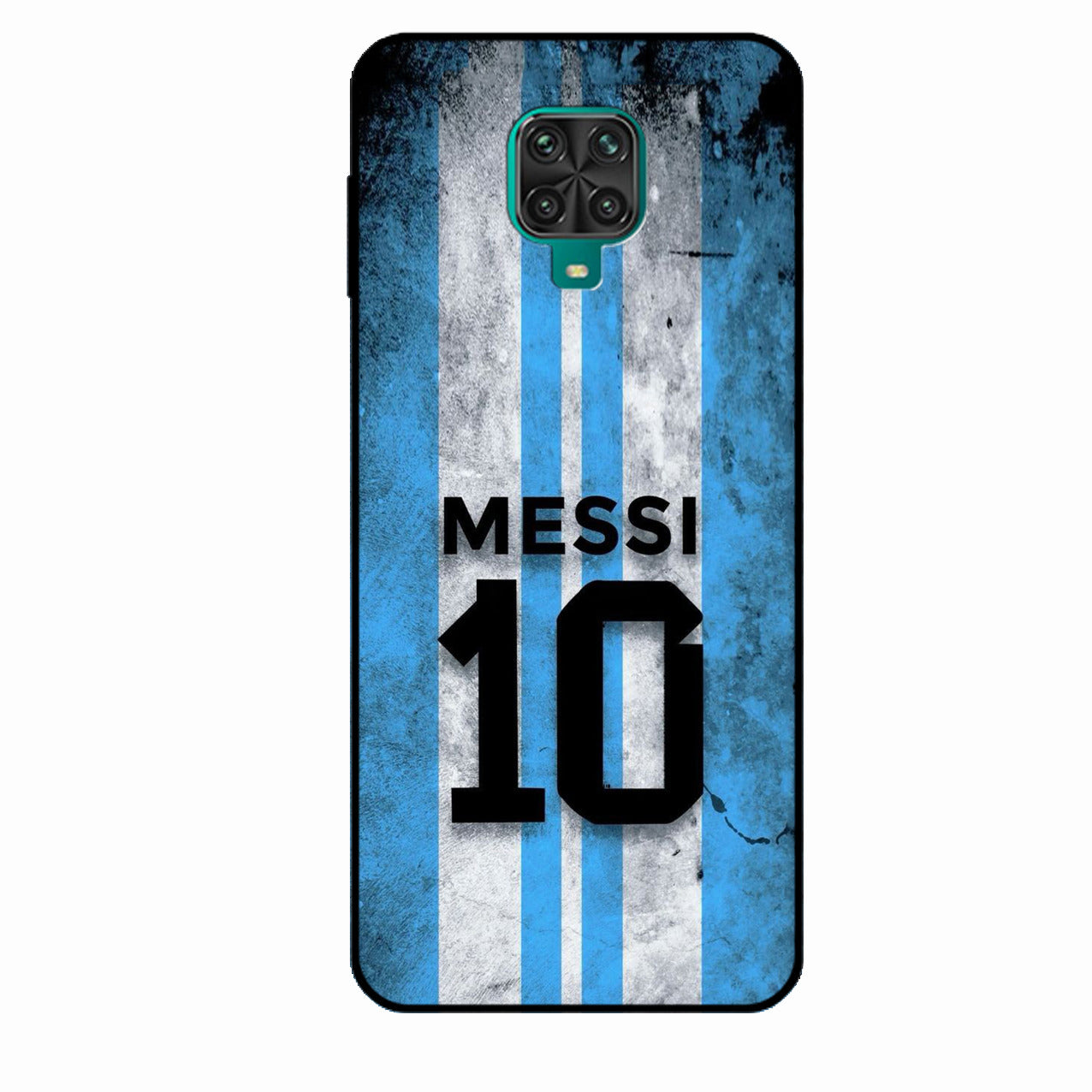 Blue Stripes Number 10 Football Glass Phone Case for Redmi Note 9 Pro Max