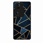 Midnight Gold Geometric Premium Glass Phone Case for Oppo Reno 11 Pro 5G