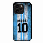 Blue Stripes Number 10 Football Glass Phone Case for Oppo Reno 15 Pro Mini 5G