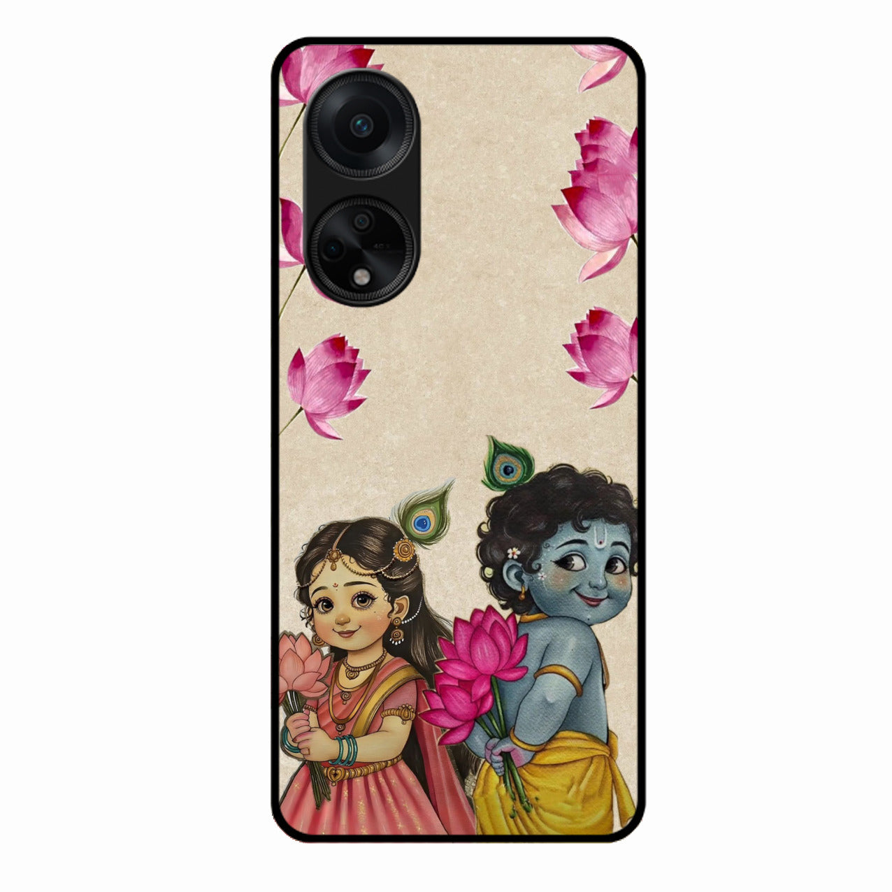 Krishna Eternal Lotus Glass Case for Oppo F23 5G