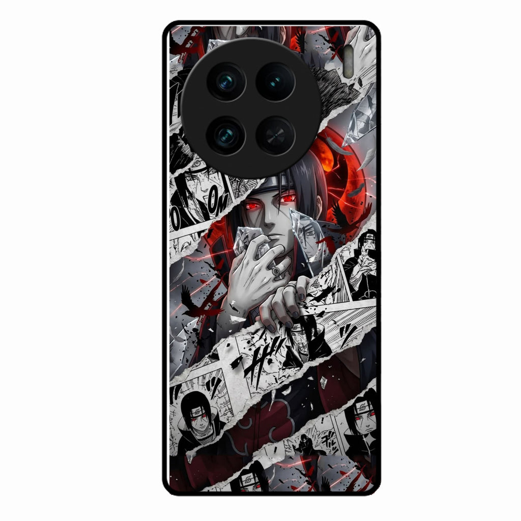 Itachi Uchiha Manga Collage Glass Phone Case for Vivo X90 Pro 5G