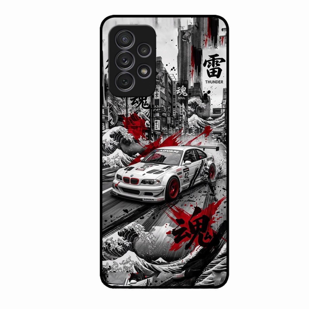 Japanese Wave Drift Racing Premium Glass Phone Case for Samsung Galaxy A53 5G