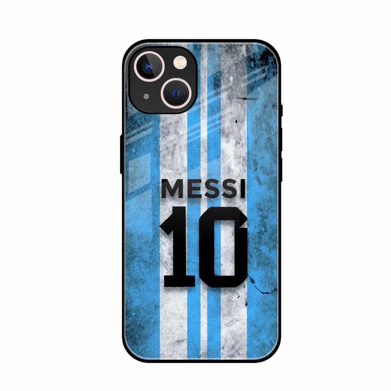 Blue Stripes Number 10 Football Glass Phone Case for iPhone 13