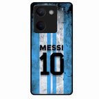 Blue Stripes Number 10 Football Glass Phone Case for Vivo Y300 Plus 5G