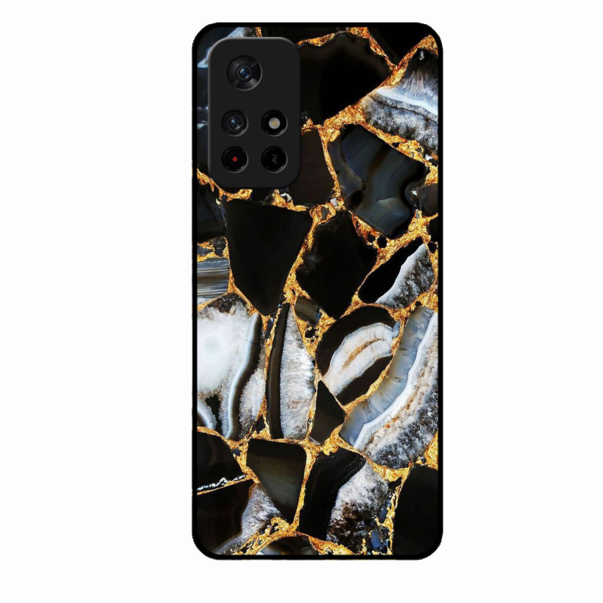 Black Gold Marble Glass Phone Case for Redmi Note 11T 5G