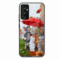 Rainy Day Cartoon Glass Phone Case for Samsung Galaxy A34 5G