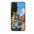Cartoon Scooter Adventure Premium Glass Phone Case for Samsung Galaxy A54 5G