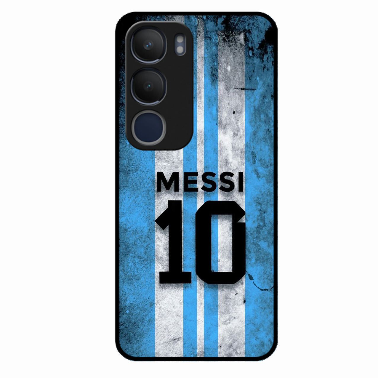 Blue Stripes Number 10 Football Glass Phone Case for Vivo Y29 5G