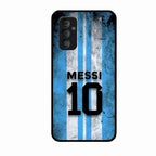 Blue Stripes Number 10 Football Glass Phone Case for Samsung Galaxy F23 5G