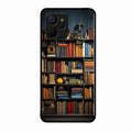 Colorful Bookshelf Art Glass Case Cover for Realme 9I 5G