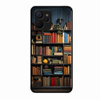 Colorful Bookshelf Art Glass Case Cover for Realme 9I 5G
