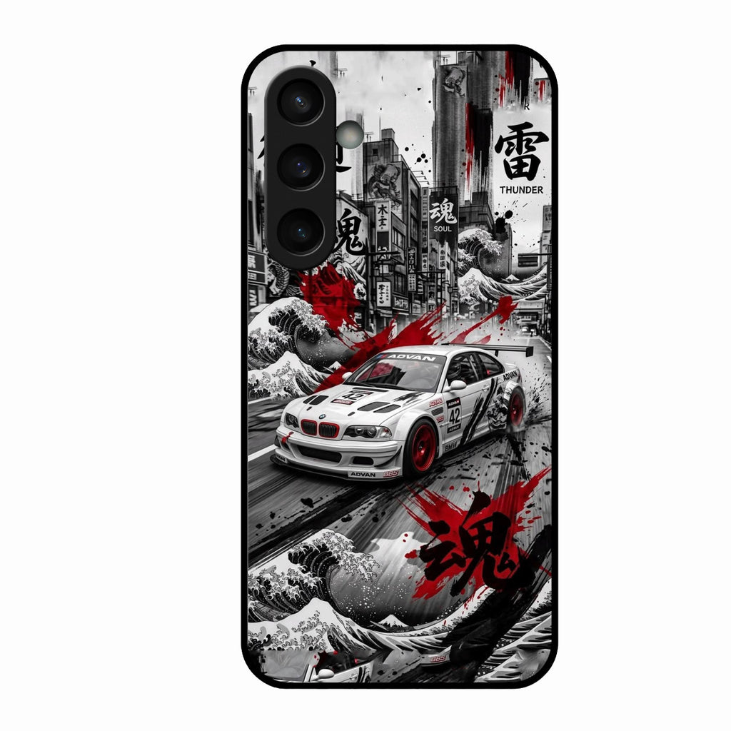 Japanese Wave Drift Racing Premium Glass Phone Case for Samsung Galaxy S23 Fe 5G