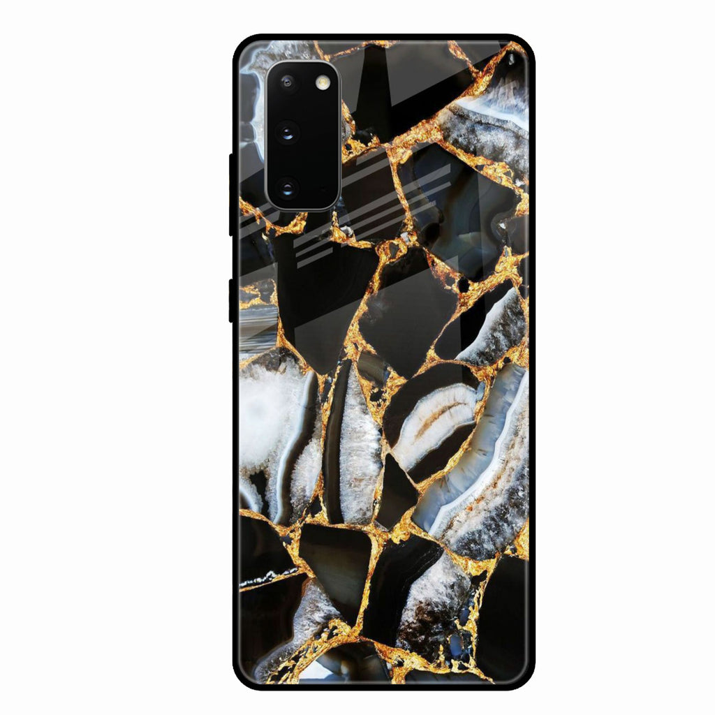 Black Gold Marble Glass Phone Case for Samsung Galaxy S20 Fe 5G