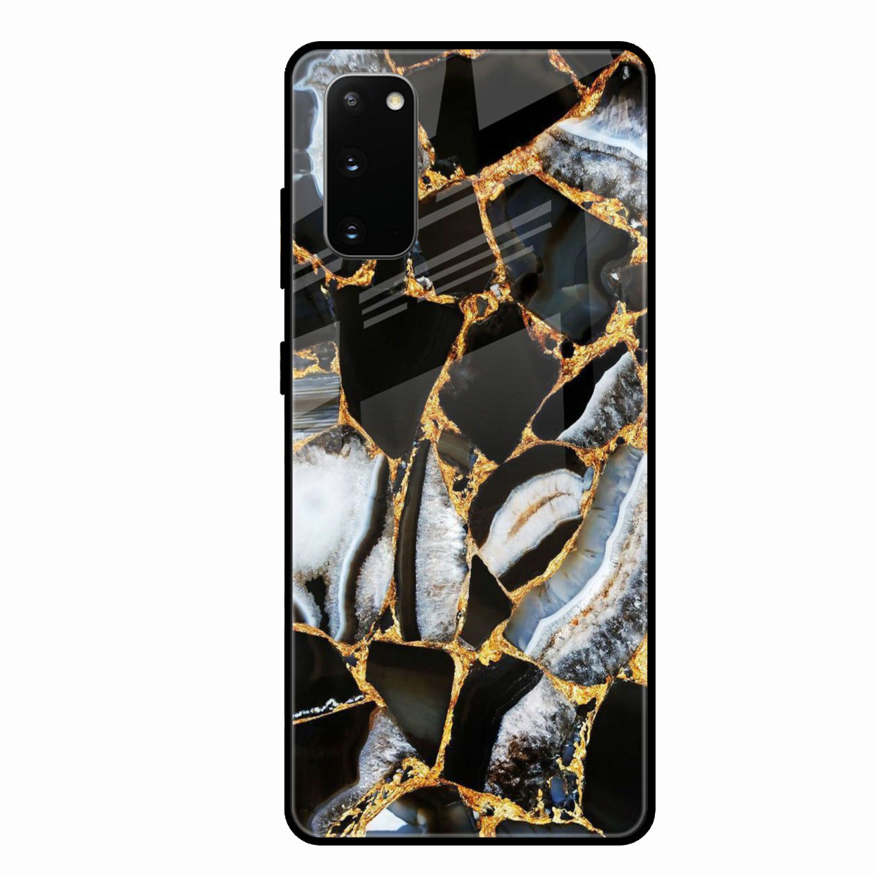 Black Gold Marble Glass Phone Case for Samsung Galaxy S20 Fe 5G