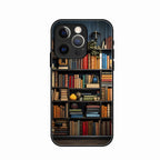 Colorful Bookshelf Art Glass Case Cover for iPhone 14 Pro Max