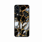Black Gold Marble Glass Phone Case for iQOO Z10 Lite