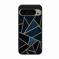 Midnight Gold Geometric Premium Glass Phone Case for Google Pixel 9 Pro Xl