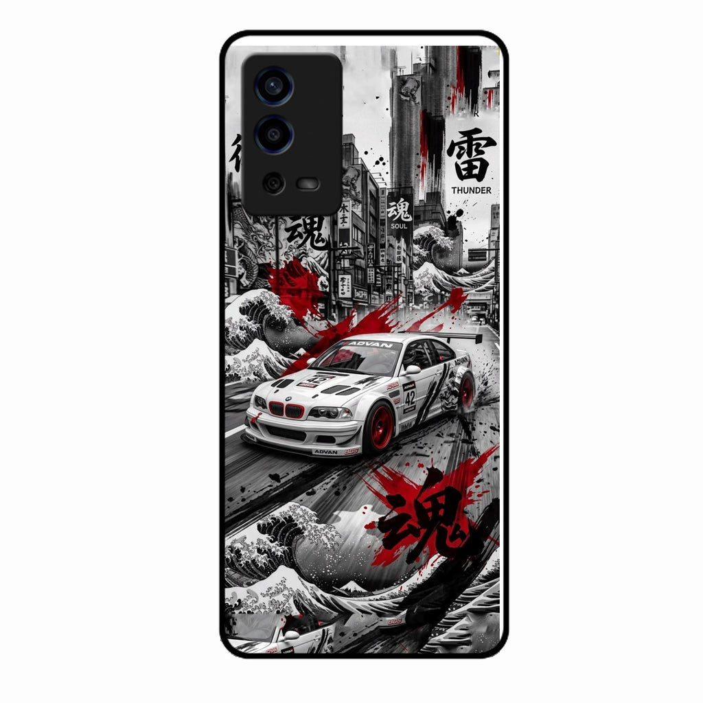 Japanese Wave Drift Racing Premium Glass Phone Case for Oppo A55 - ShopOnCliQ