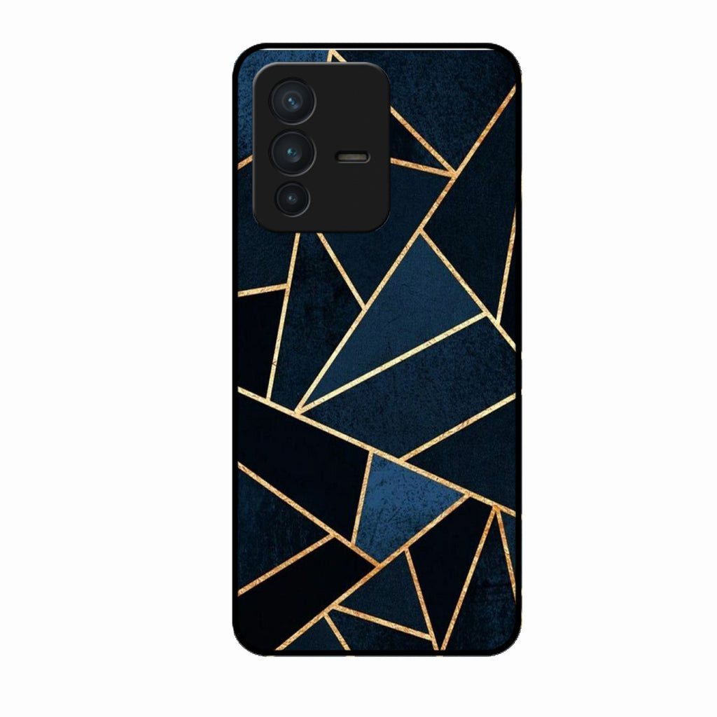 Midnight Gold Geometric Premium Glass Phone Case for Vivo V23 Pro 5G