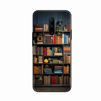 Colorful Bookshelf Art Glass Case Cover for Oneplus 7 Pro