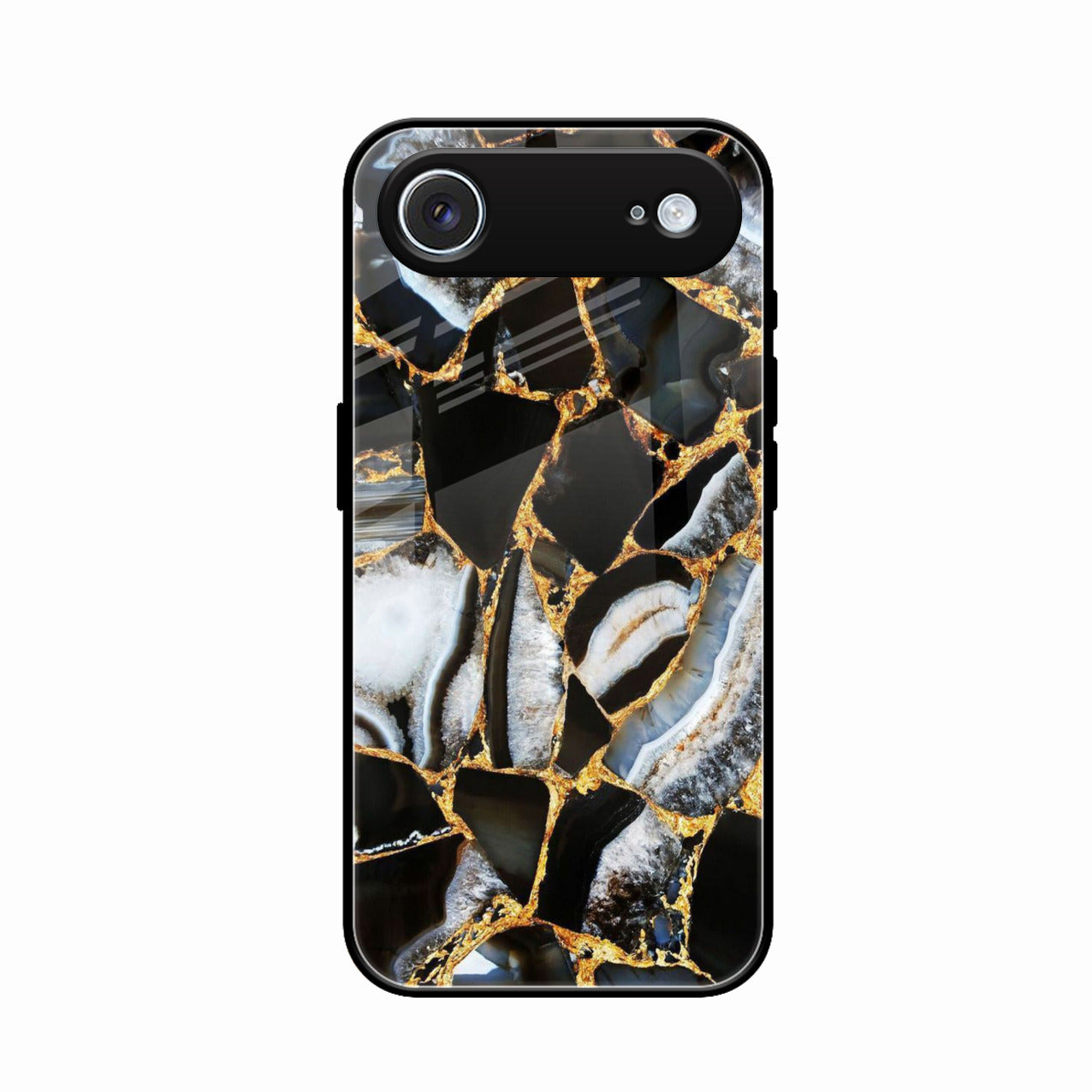 Black Gold Marble Glass Phone Case for iPhone Air